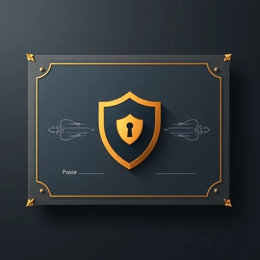 Security certificate with shield icon